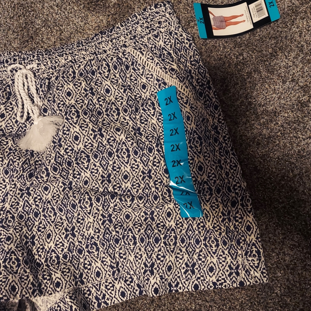 Briggs New York Blue and White stretchy Shorts 2x - Picture 4 of 5